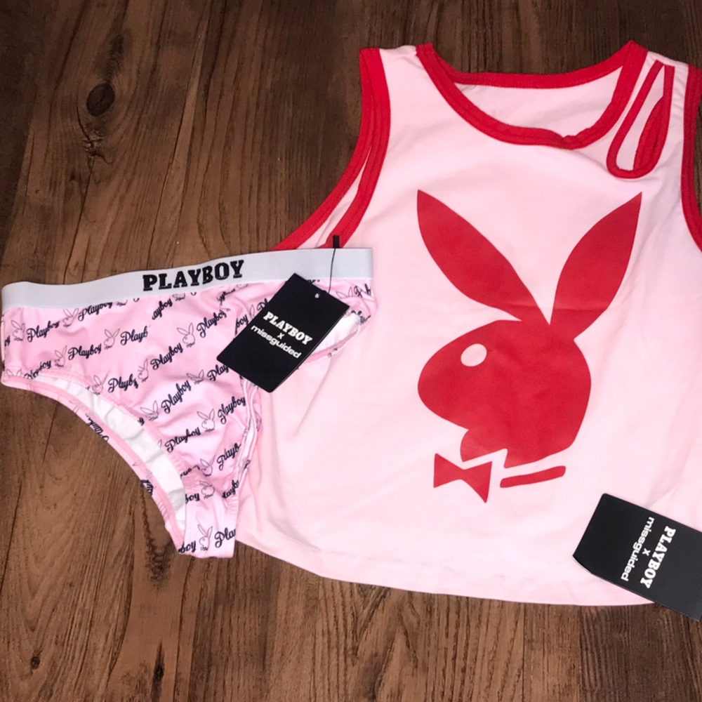 BRAND NEW w/TAGS Playboy Bunny PANTIES AND TANK TOP PINK